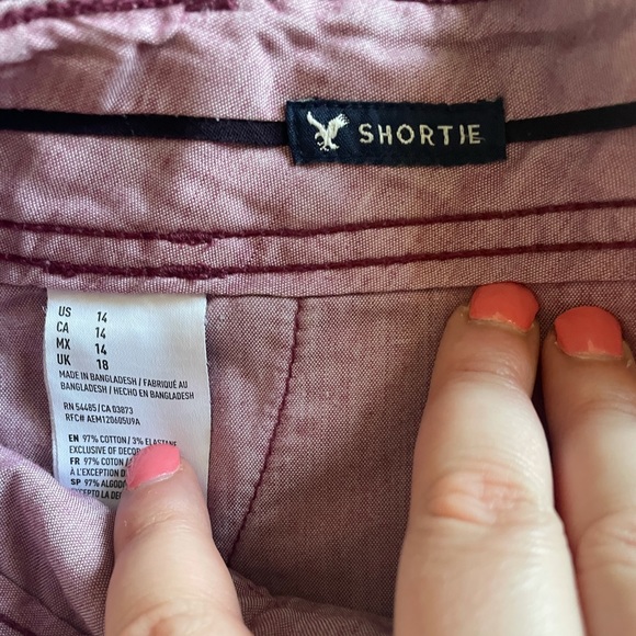 Maroon American Eagle “Shortie” Shorts - Picture 4 of 4
